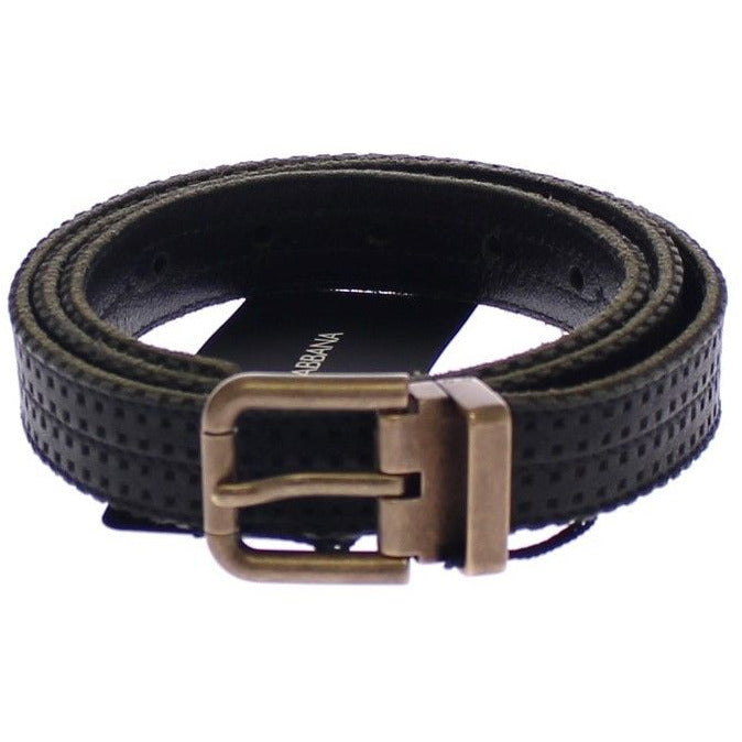 Blue Leather Logo Belt - coffeewithmee1