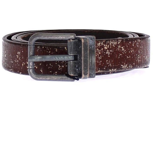 Brown Leather Logo Belt - coffeewithmee1