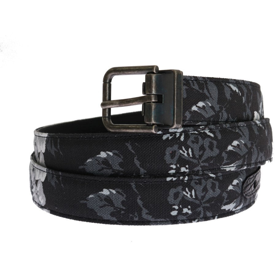 Black Cayman Linen Leather Belt - coffeewithmee1