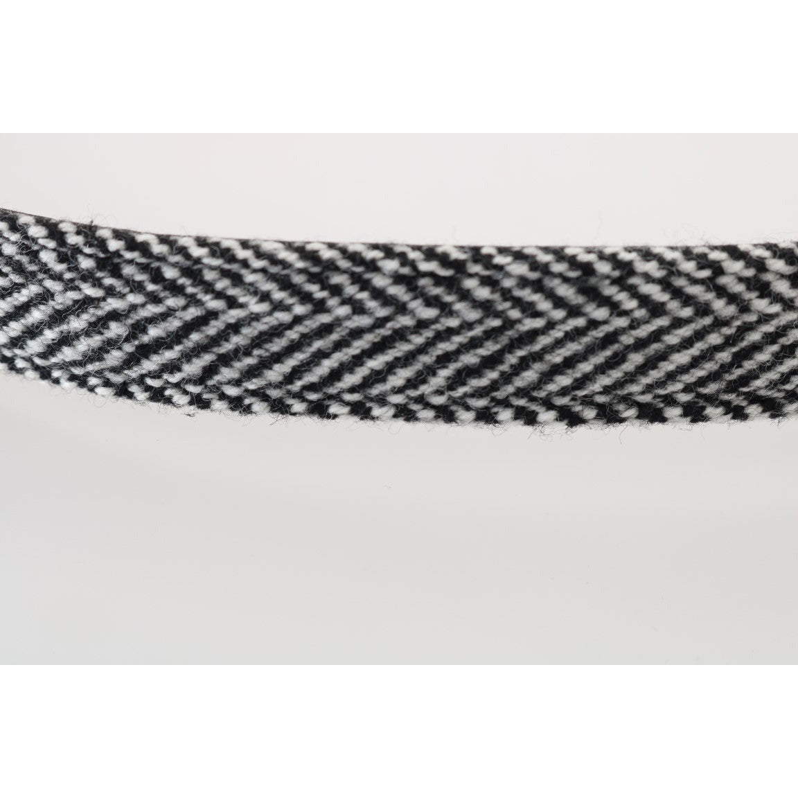 Black White Chevron Wool Leather Belt - coffeewithmee1