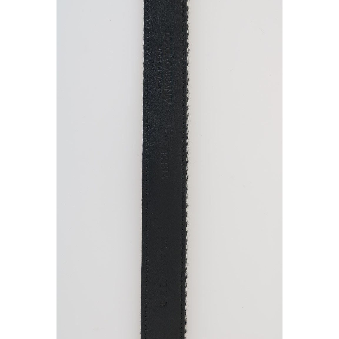 Black White Chevron Wool Leather Belt - coffeewithmee1