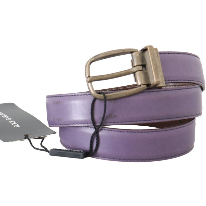 Purple Shiny Leather Gold Buckle Belt - coffeewithmee1