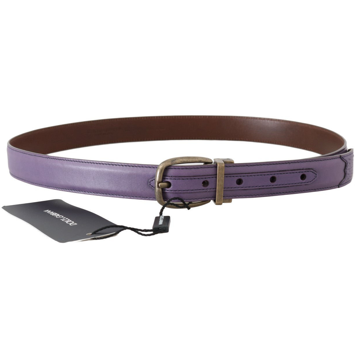 Purple Shiny Leather Gold Buckle Belt - coffeewithmee1