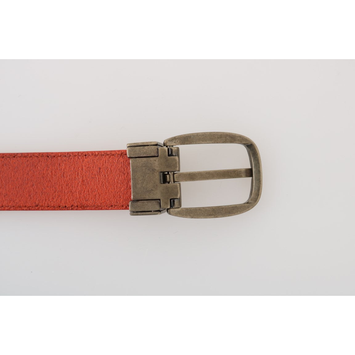 Orange Leather Gold Buckle Belt - coffeewithmee1