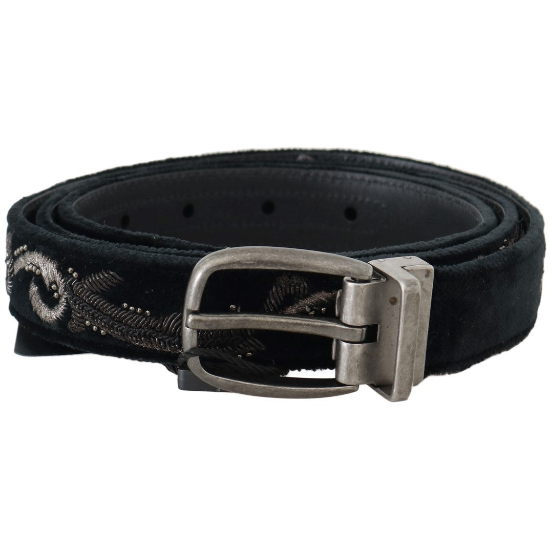 Black Cotton Royal Bee Embroidery Belt - coffeewithmee1