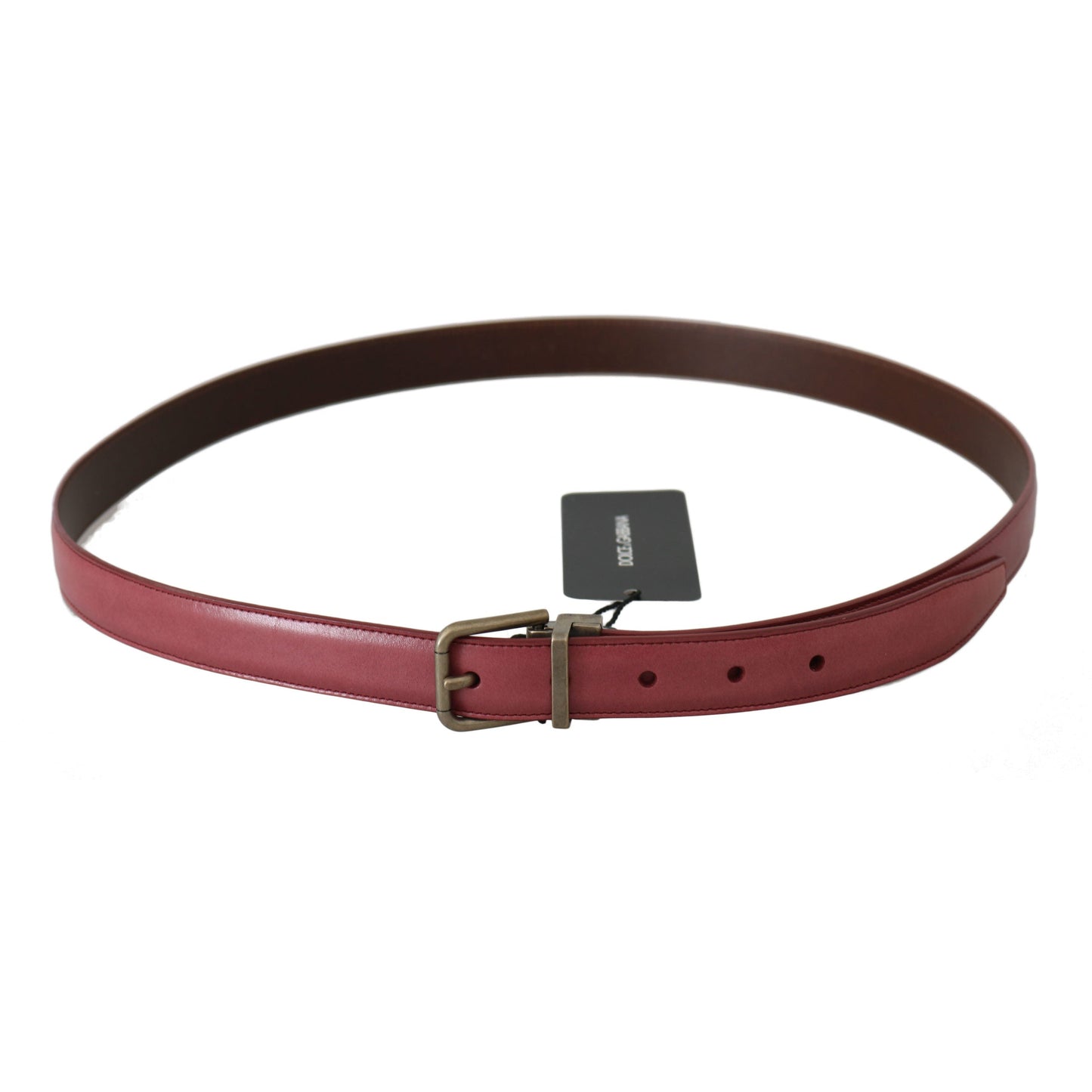 Pink Purple Leather Gray Metal Buckle Belt - coffeewithmee1