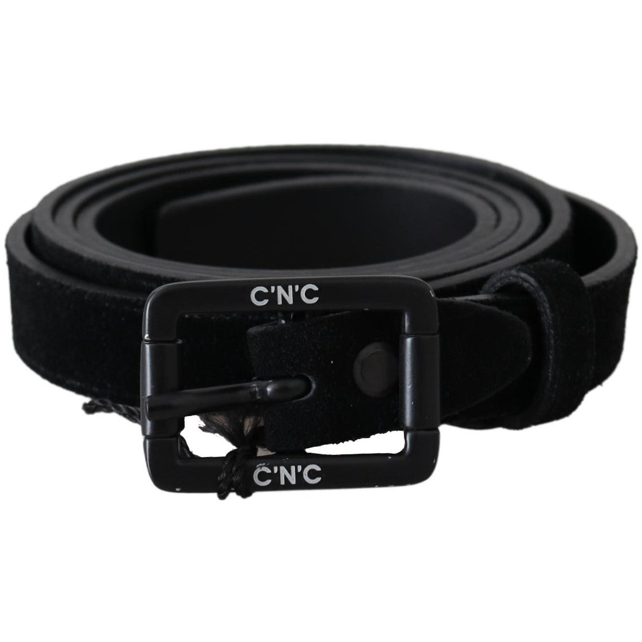 Black Leather Velvet Buckle Waist Belt - coffeewithmee1