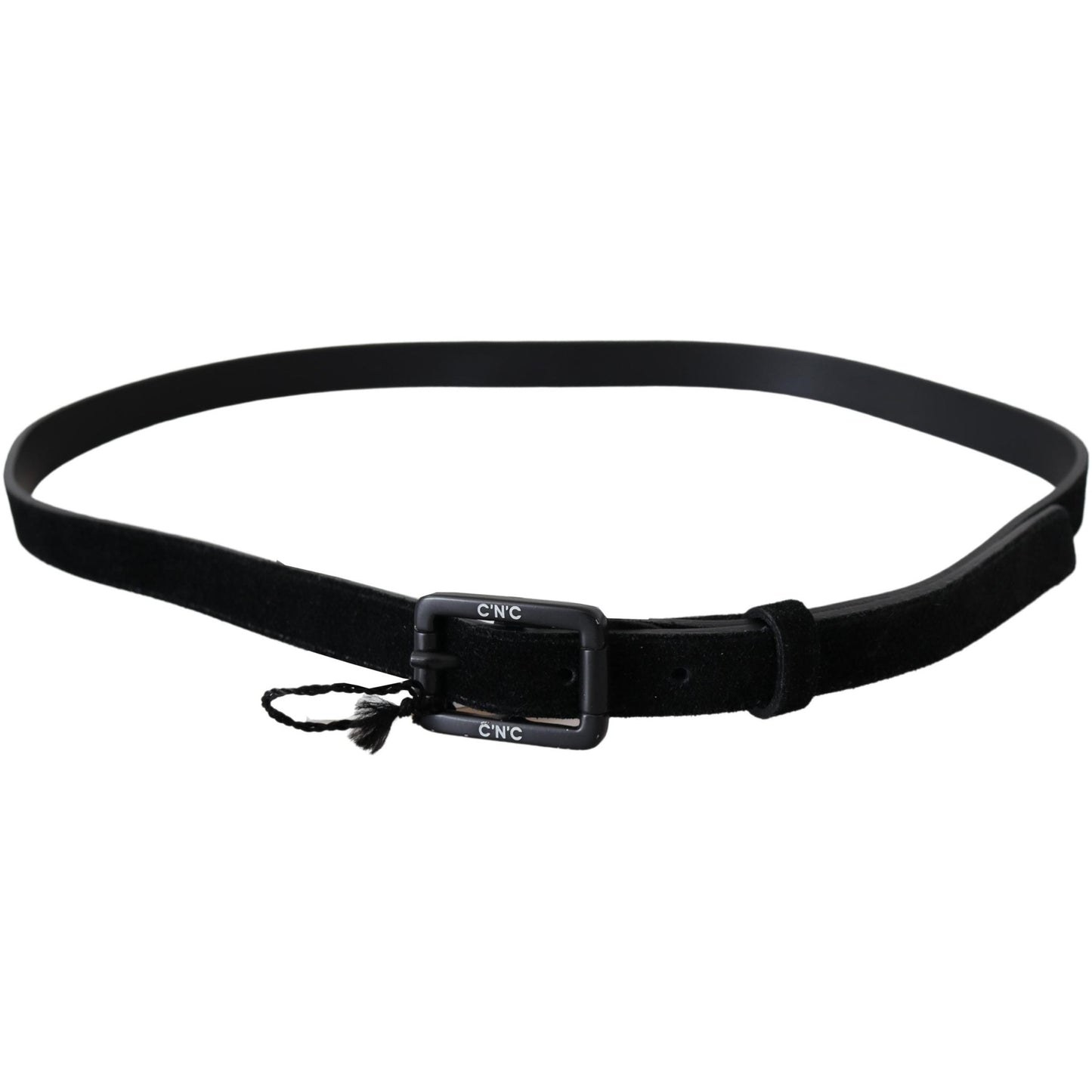 Black Leather Velvet Buckle Waist Belt - coffeewithmee1