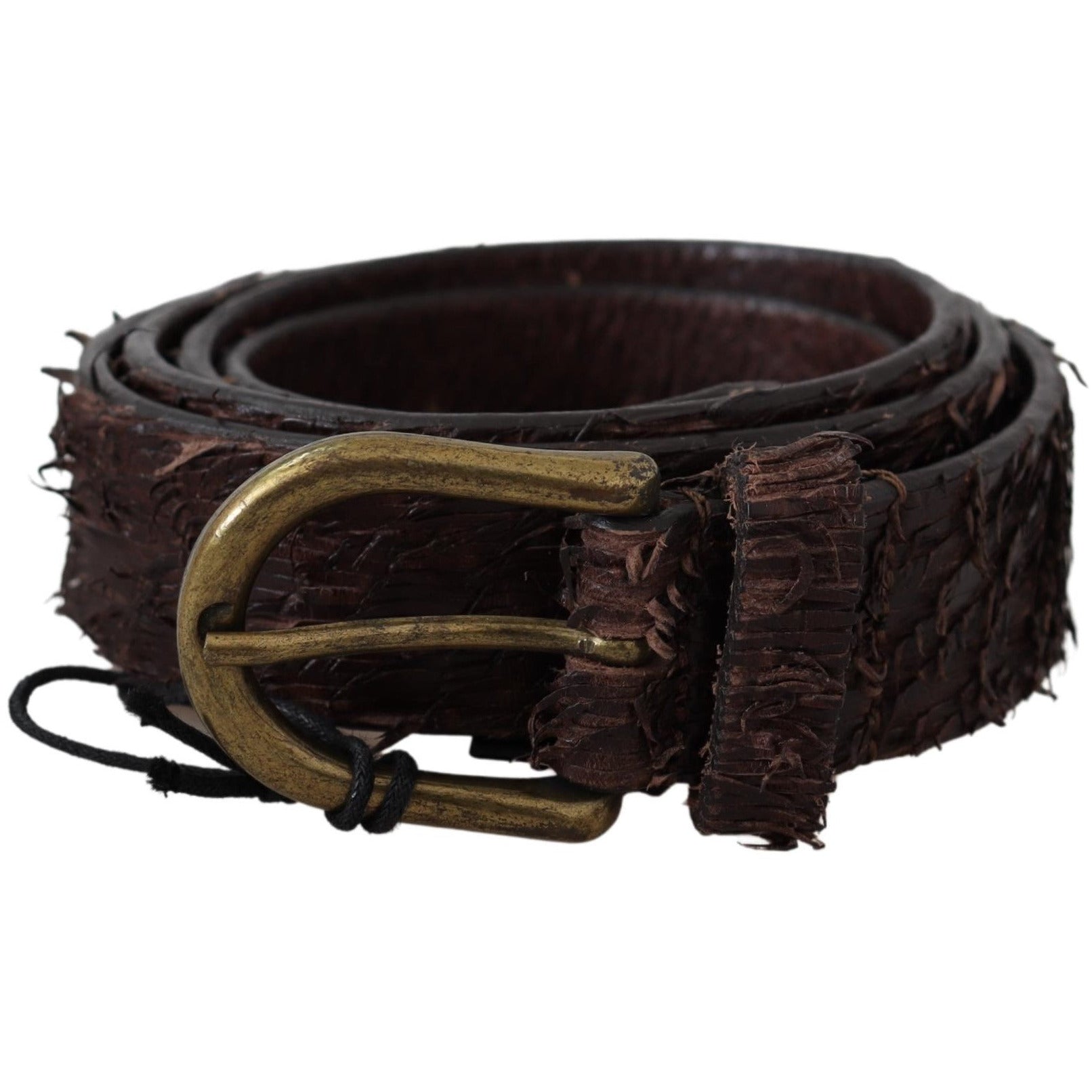 Dark Brown Genuine Leather Rustic Bronze Buckle Belt - coffeewithmee1