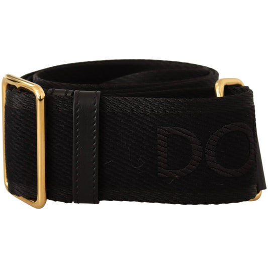 Black Viscose DG Logo Bag Accessory Shoulder Strap - coffeewithmee1