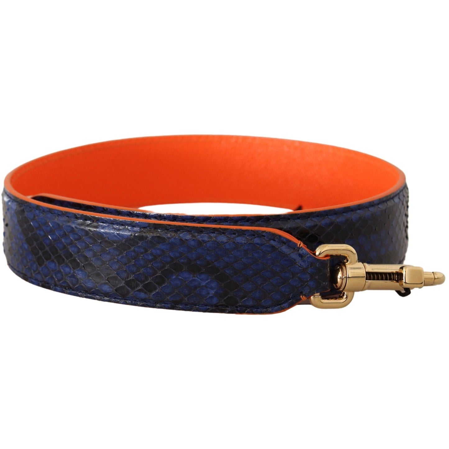 Blue Orange Python Leather Accessory Shoulder Strap - coffeewithmee1