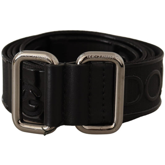 Black DG Embossed Silver Buckle Cintura Belt - coffeewithmee1