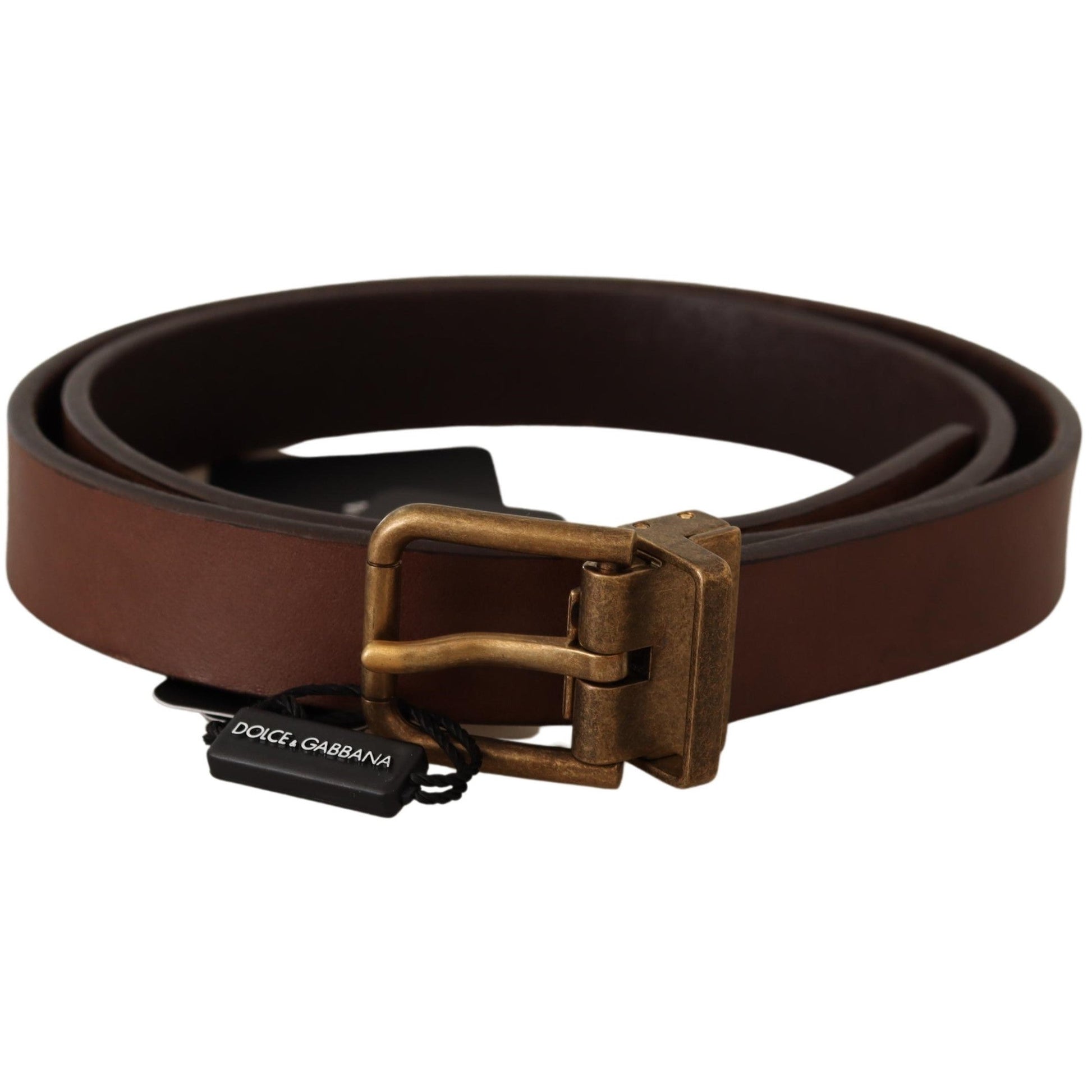 Brown Leather Rustic Buckle Cintura Belt - coffeewithmee1