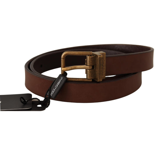 Brown Leather Rustic Buckle Cintura Belt - coffeewithmee1