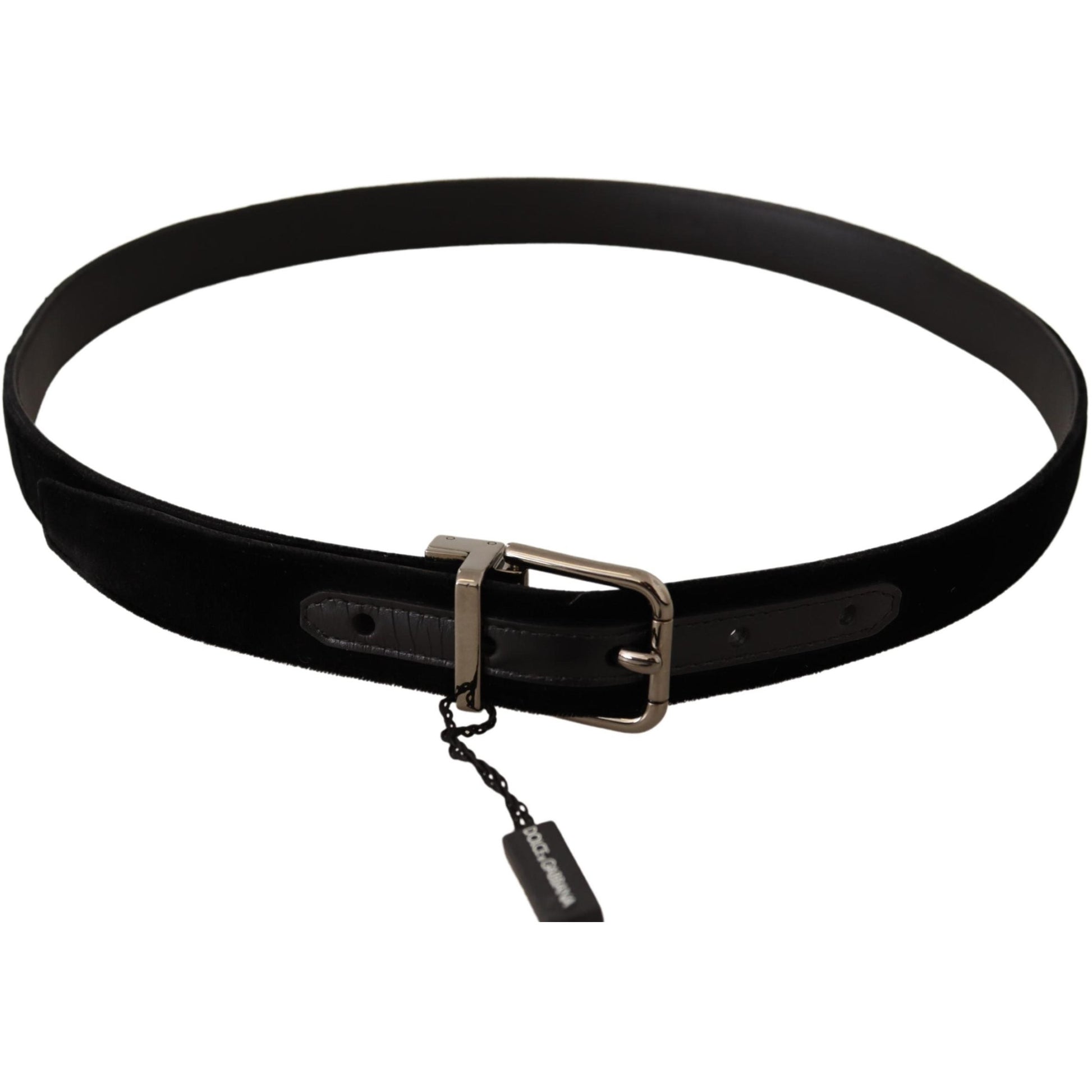 Black Velvet Silver Buckle Cintura  Belt - coffeewithmee1