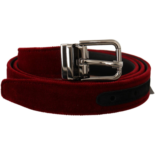 Bordeaux Velvet Silver Buckle Cintura Belt - coffeewithmee1