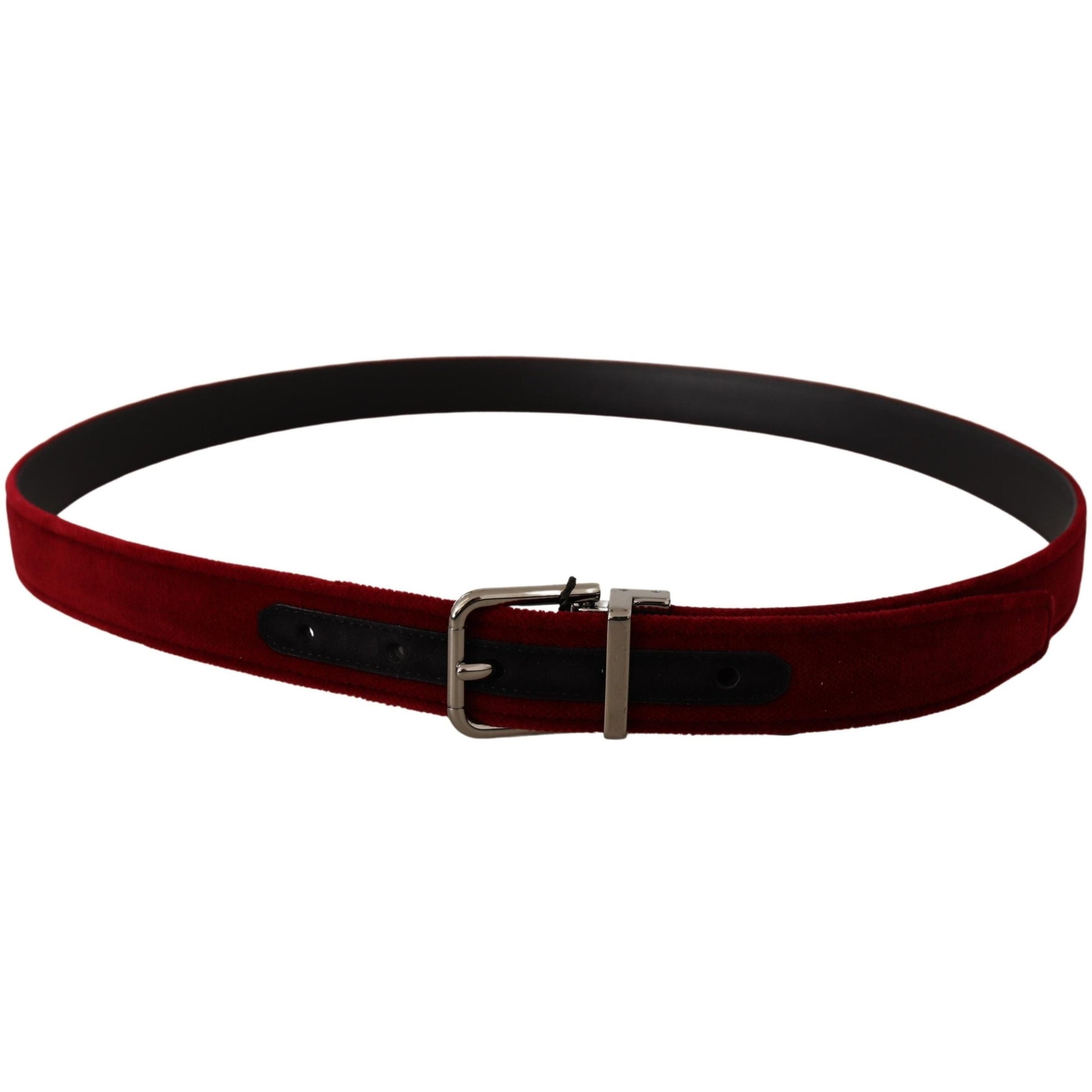 Bordeaux Velvet Silver Buckle Cintura Belt - coffeewithmee1