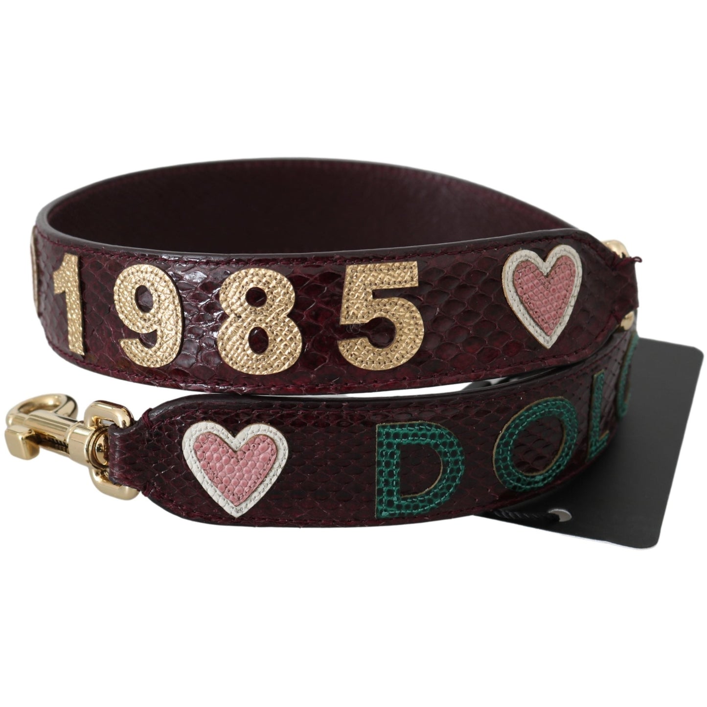 Bordeaux Exotic Skin Leather Belt Shoulder Strap - coffeewithmee1