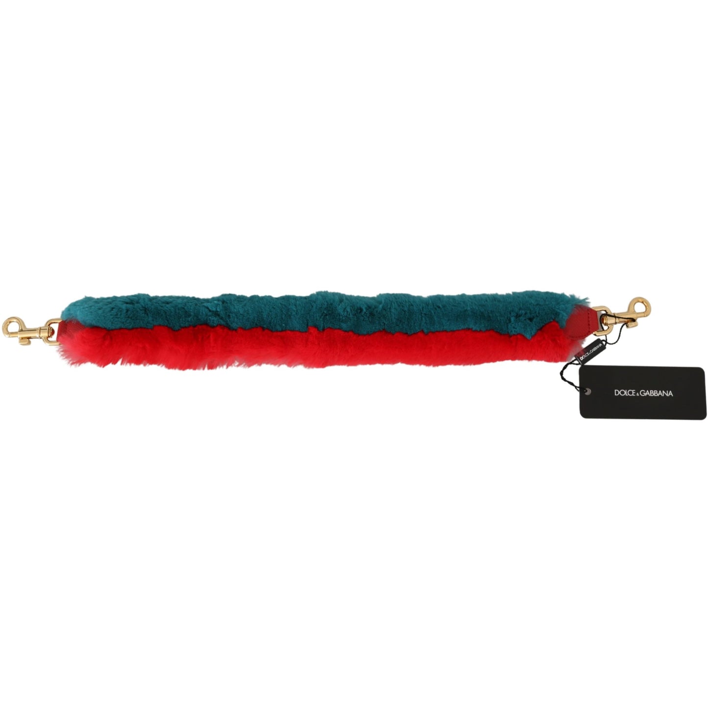 Red Blue Rabbit Fur Leather Shoulder Strap - coffeewithmee1