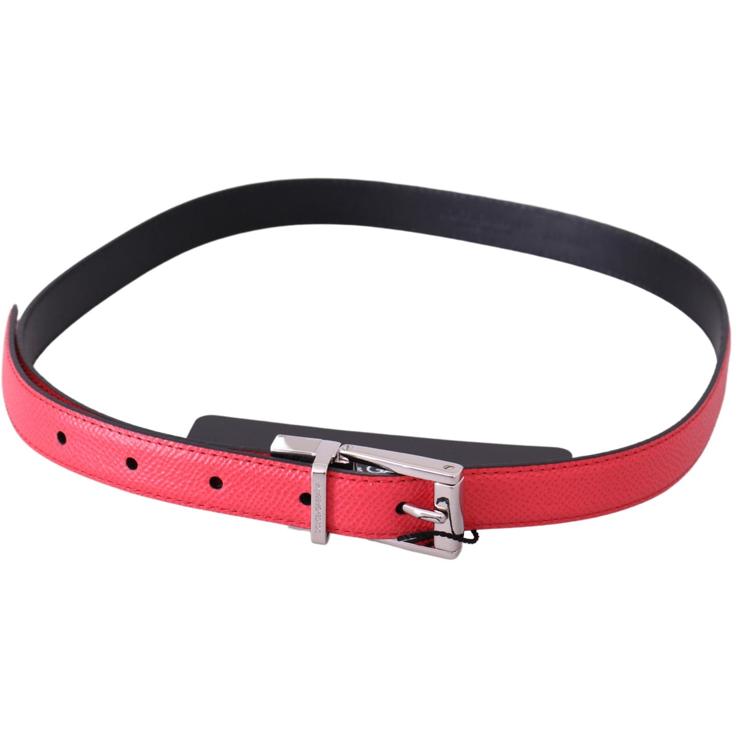 Pink Leather Silver Logo Buckle Belt - coffeewithmee1