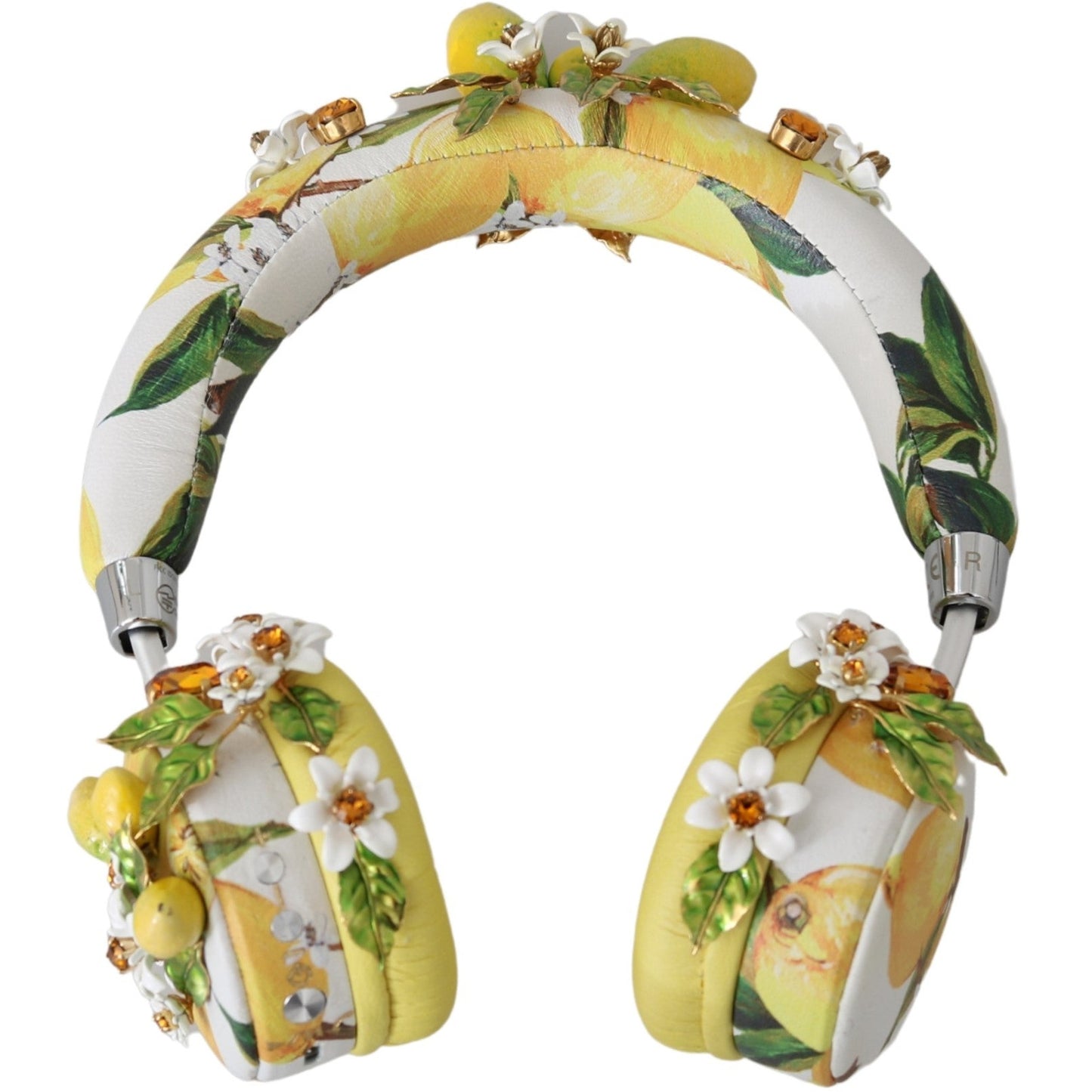 Yellow Lemon Crystal Floral Headset Headphones - coffeewithmee1