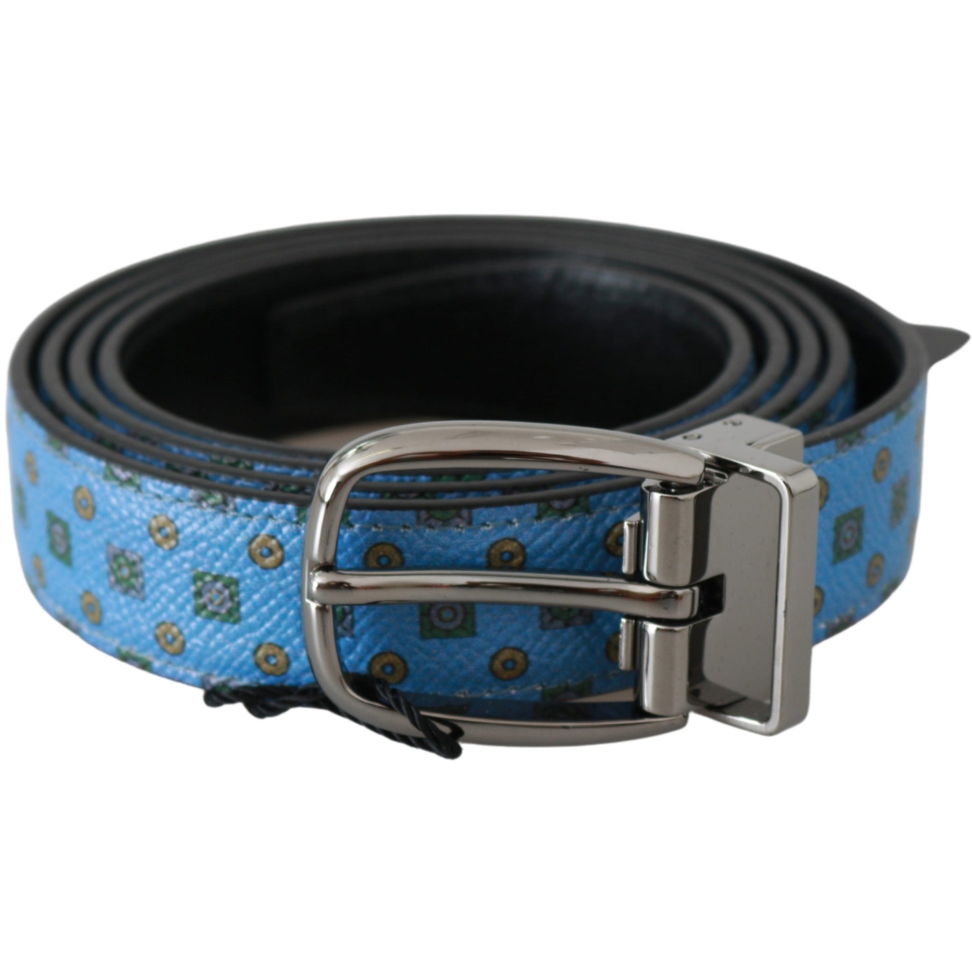 Blue Waist Men Leather Tie Silk Belt and Tie. - coffeewithmee1