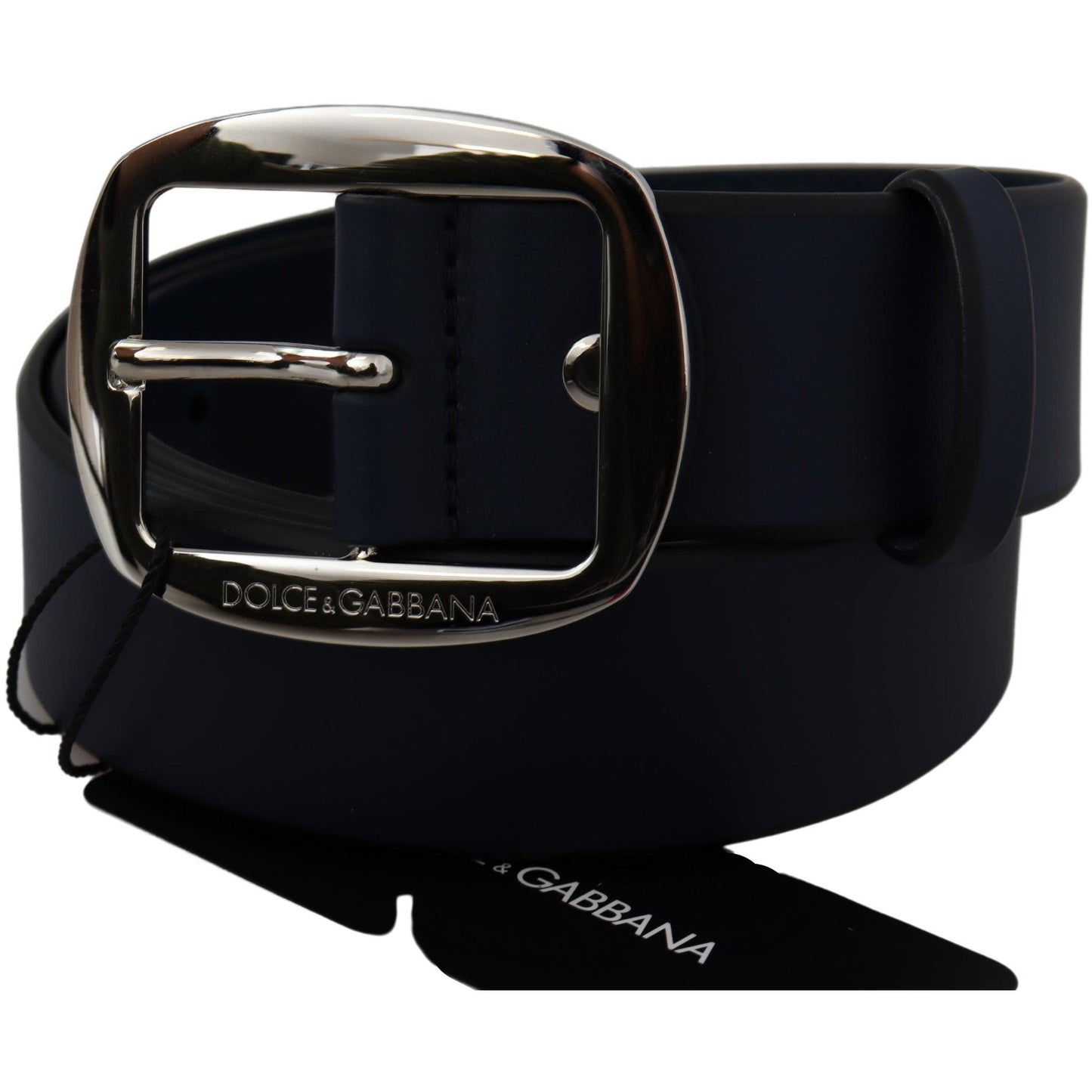 Blue Leather Silver Buckle Cintura Belt - coffeewithmee1