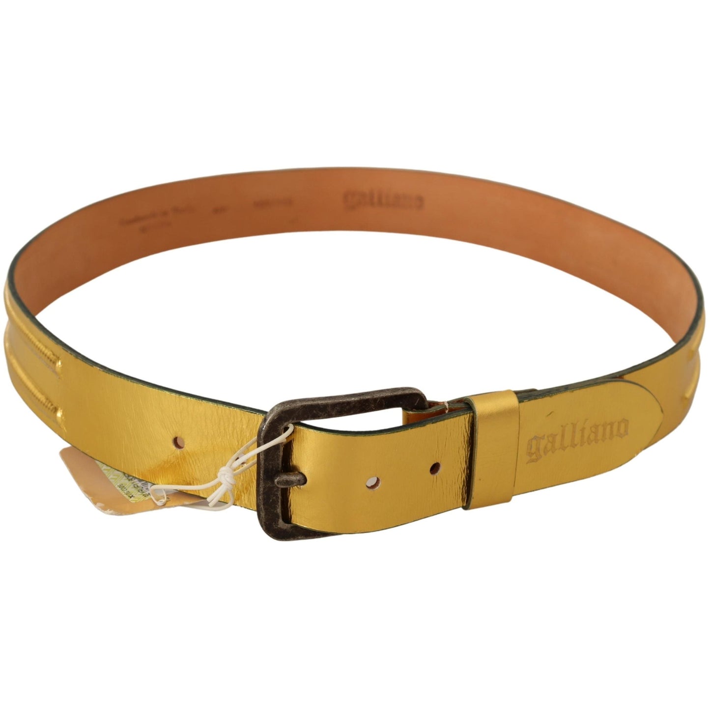 Gold Genuine Leather Rustic Silver Buckle Waist Belt - coffeewithmee1