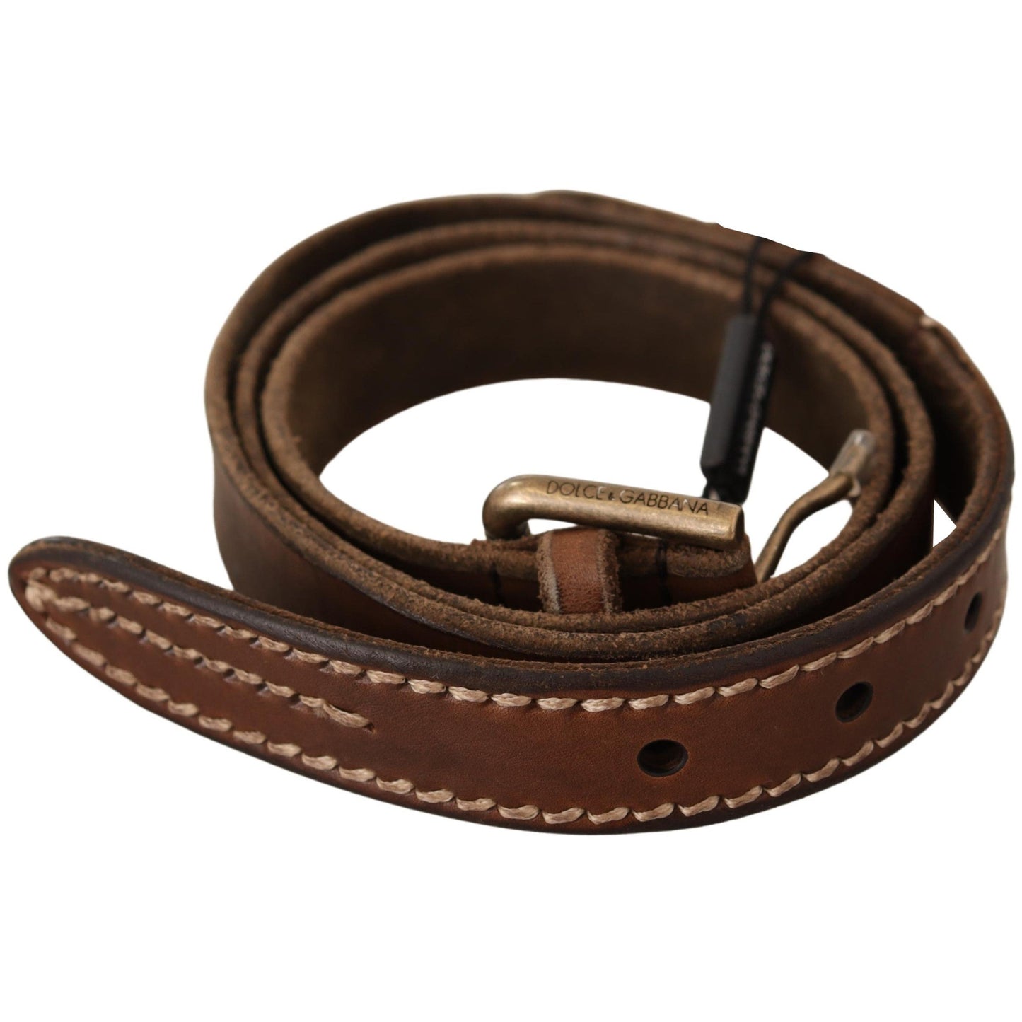 Brown Leather Rustic Buckle Cintura Belt - coffeewithmee1