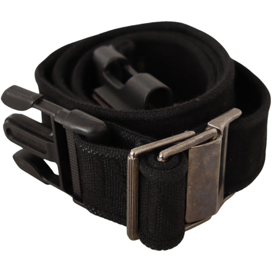 Black Canvas Plastic Buckle Waist Belt - coffeewithmee1