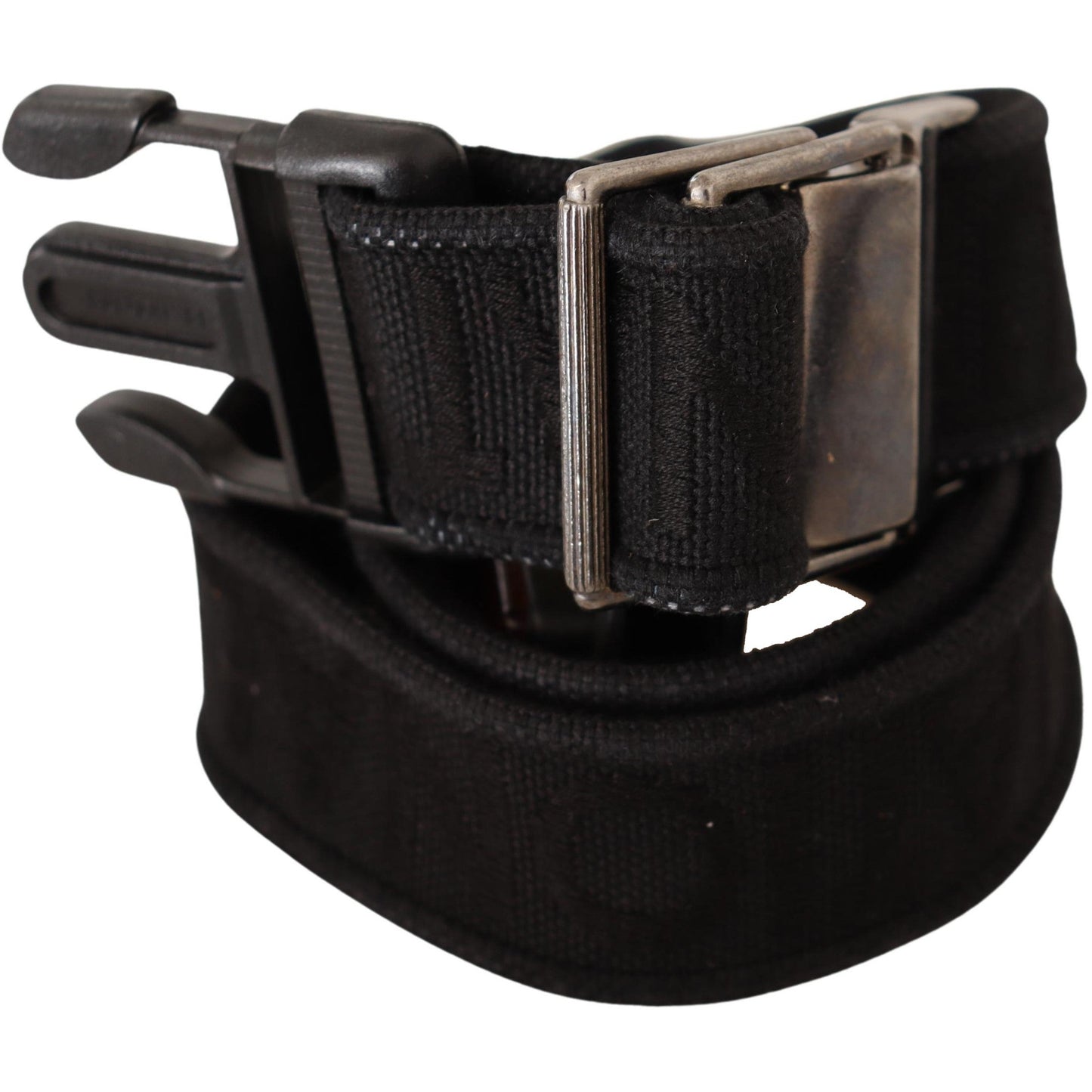 Black Canvas Plastic Buckle Waist Belt - coffeewithmee1