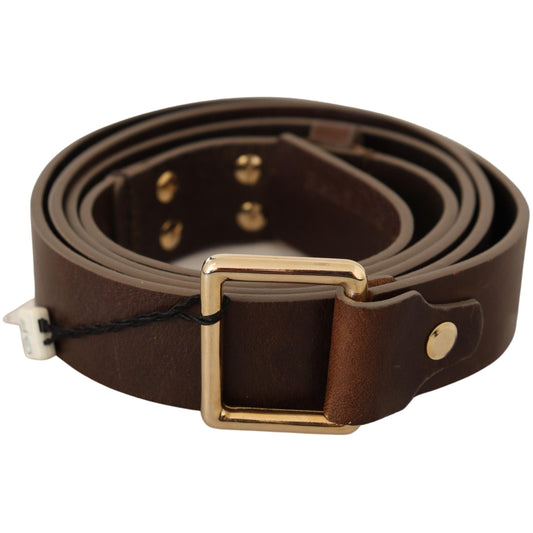 Gold Metal Buckle Waist Genuine Leather Belt - coffeewithmee1