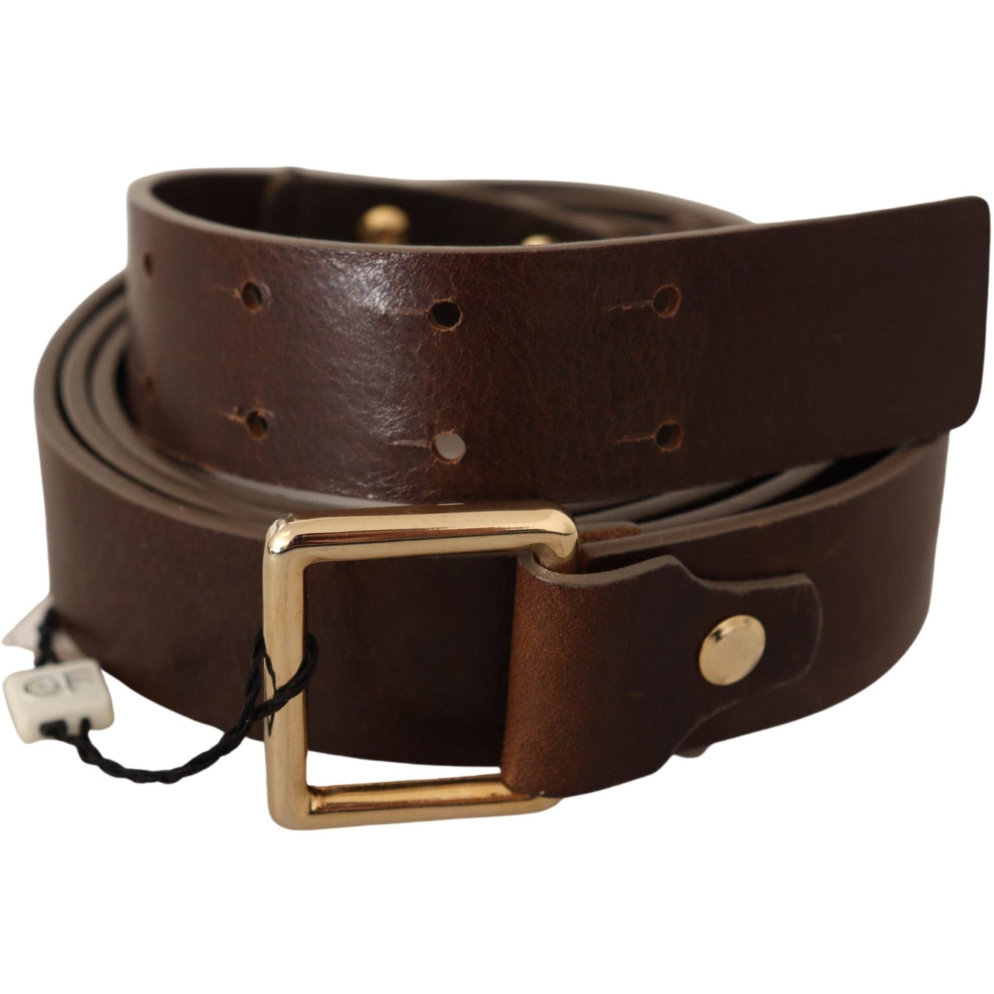 Gold Metal Buckle Waist Genuine Leather Belt - coffeewithmee1