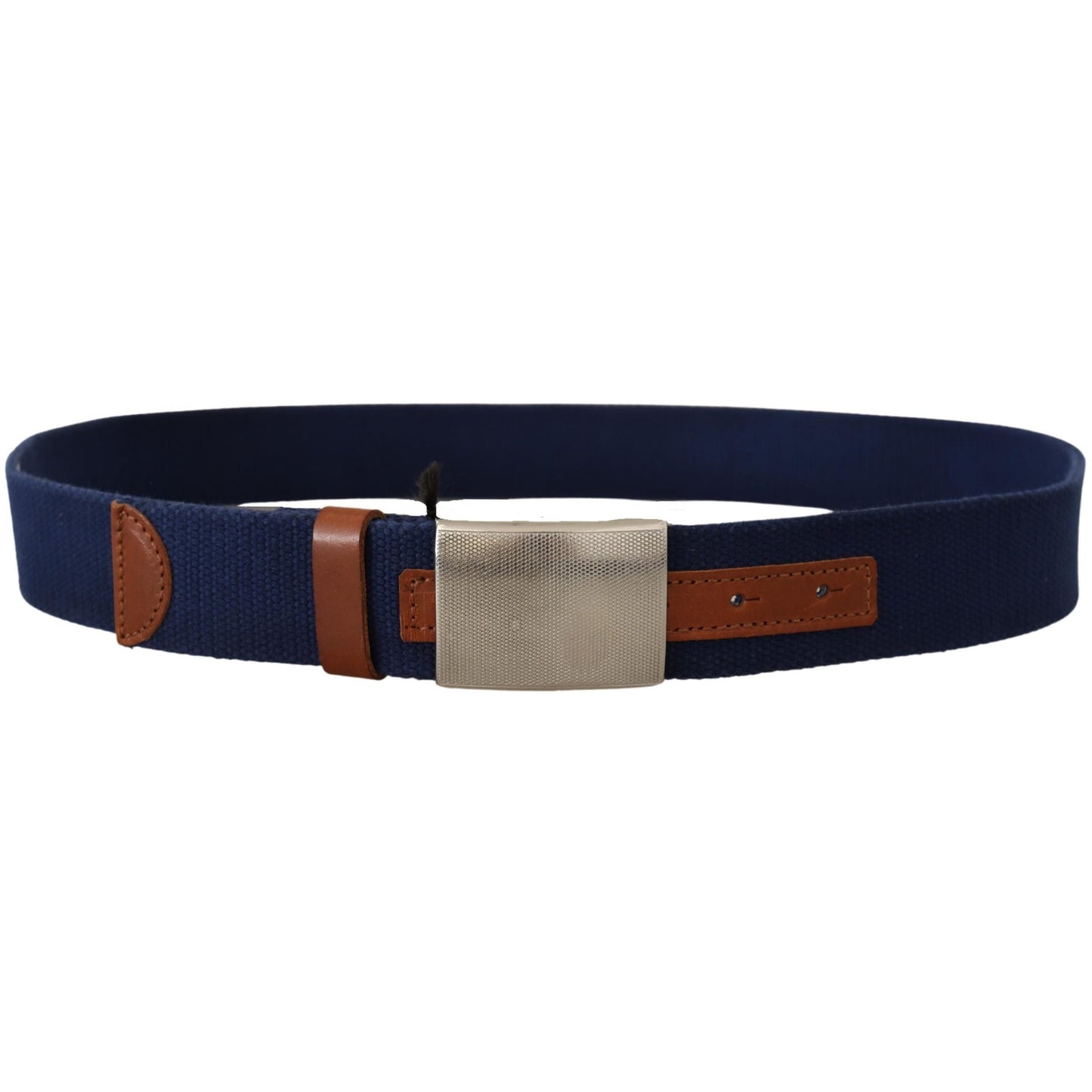 Silver Metal Buckle Leather Cotton Belt - coffeewithmee1