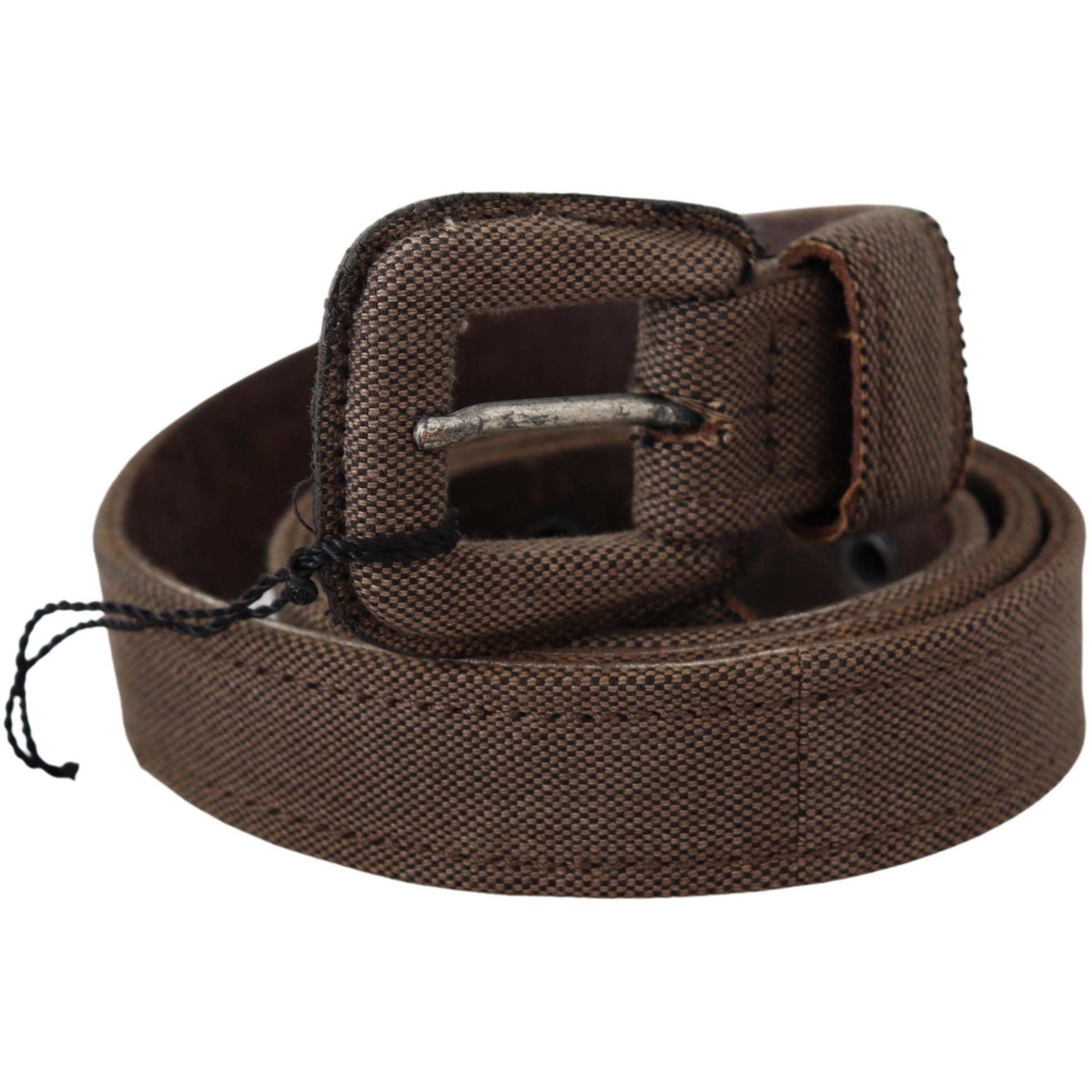 Brown Leather Logo Buckle Waist Belt - coffeewithmee1