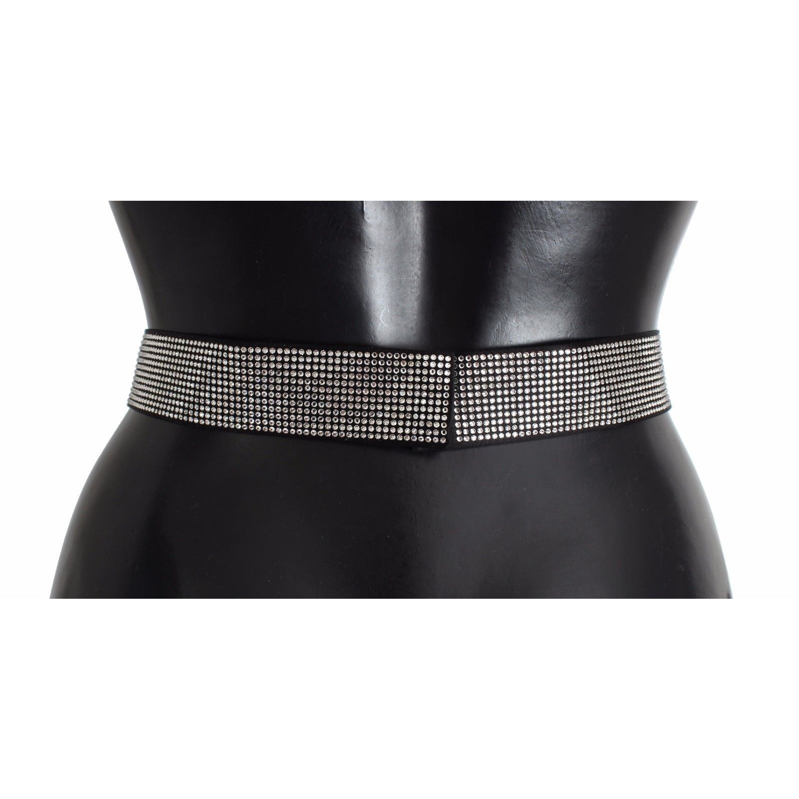 Black Silk Clear Crystal Bow Waist Belt - coffeewithmee1