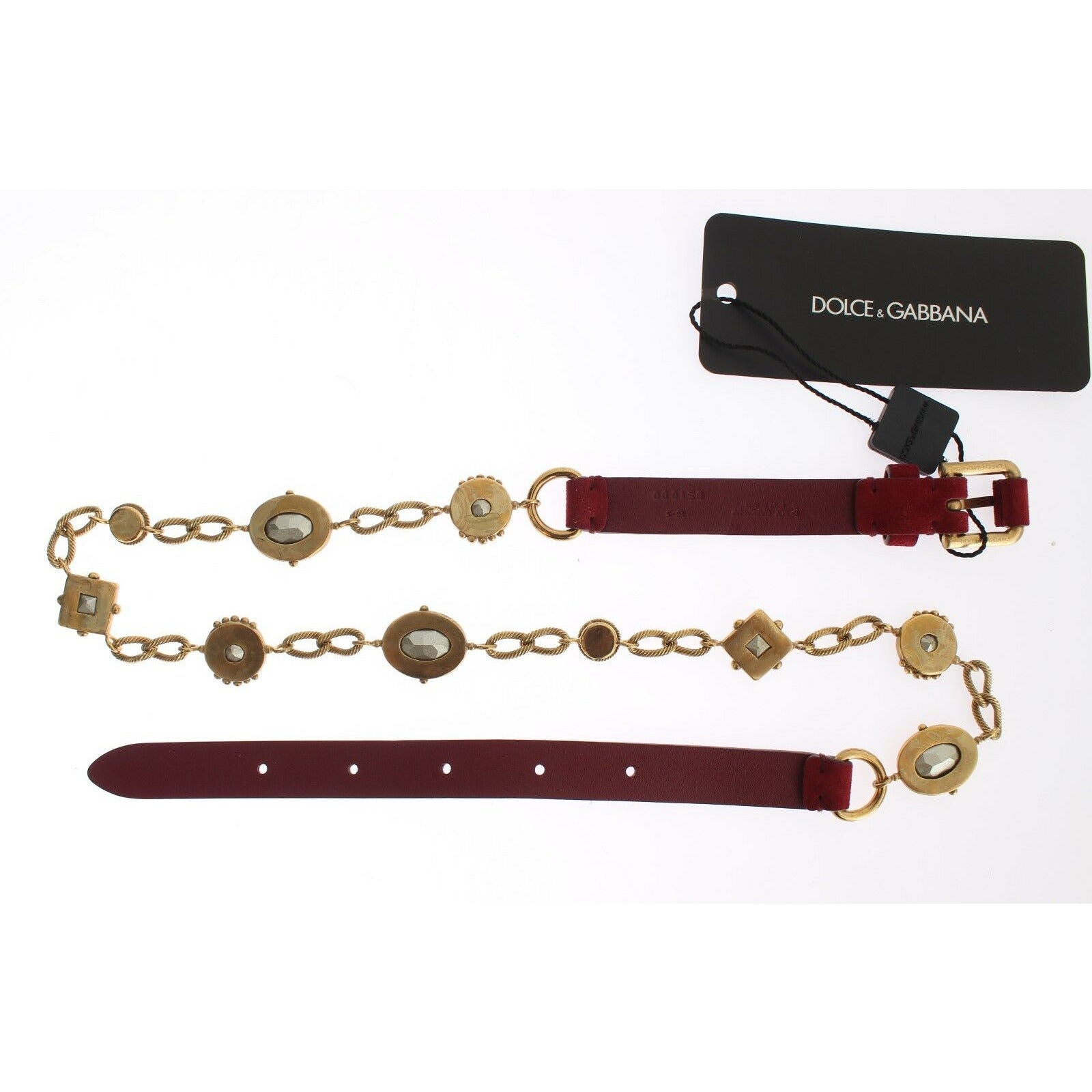 Red Suede Bordeaux Crystal Waist Belt - coffeewithmee1